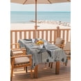 thumbnail image 2 of Outdoor Tablecloth with Umbrella Hole for Patio/Picnic/Party/Camping, Western Star Grey Waterproof Table Cloth Rectangle Table Cover Washable, Farmhouse Vintage Wooden Striped Country (60"x 84"), 2 of 9
