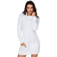 thumbnail image 3 of POGLIP Robe Pull en Tricot Torsadé à Col Bénitier Blanc pour Femmes, 3 of 6