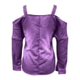 thumbnail image 5 of Umfun Women's Cold The Shoulder Top Long Sleeve Buckle Strap Blouse - Casual Loose Fit Tunic Shirt for Daily Wear, 5 of 7