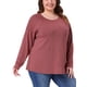 thumbnail image 4 of Blusa de Talla Grande para Mujeres, Camisas de Manga Larga con Cuello Redondo, Tops Tunic de Corte Holgado 2X Rojo, 4 of 6