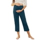 thumbnail image 1 of Pantalones de yoga premamá con cintura elástica - Color liso, bolsillos funcionales, lavables a mano/a máquina, ideales para el día a día/correr, tallas S-XXL, 1 of 8