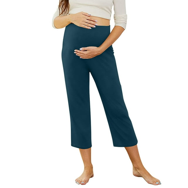 Pantalon de Maternité Uni avec Ceinture de Yoga Intégrée et Poches Fonctionnelles