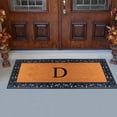 thumbnail image 3 of A1 Home Collections Rubber and Coir Paisley Border Heavy Duty Non-Slip Durable Double Door Monogrammed D Doormat 30"X60", Black, 3 of 5