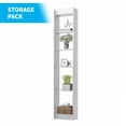 thumbnail image 5 of MUZZ Foldable Murphy Bed with 1 Side Cabinet, Folding Wall Bed with Space Saving Design, Fold up Murphy Bed Cabinet for Storage, Multipurpose Cabinet Bed for Bedroom/Apartment (Style6+1,White), 5 of 11