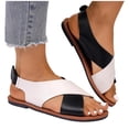 thumbnail image 4 of DIVVce Color Block Cross Strap Sandals For Women Open Toe Comfortable Casual Summer Footwear, 4 of 8