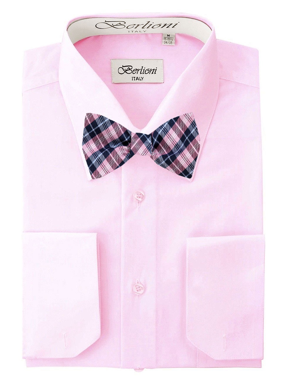 Men's Pink Solid Dress Shirt and Self 