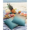 thumbnail image 3 of Pack of 2 Outdoor Pillow Covers, Teal Green and Brown Gradient Waterproof Square Throw Pillowcase Cushion Decorative Pillow Covers for Couch Patio Tent, 20x20 in, 3 of 6