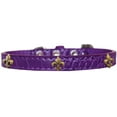 thumbnail image 6 of Dog, Puppy  Pet Designer Croc Widget Collar, "Bronze Fleur De Lis", 6 of 11