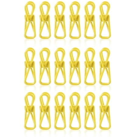 Mr. Pen- Chip Clips, 18 Pack, 2 Inch, Yellow, Utility PVC-Coated Clips, Chip Clips Bag Clips Food Clips for Bags, Chip Clip, Clips for Chips and Other Food Bags, Bag Clips for Chips Clips