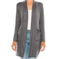 thumbnail image 4 of Women's Casual Open Front Long Sleeves Loose Fit Side Pockets Cardigan, 4 of 6