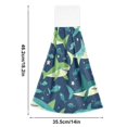 thumbnail image 6 of Yayeee Kitchen Hanging Hand Towels Set of 2 with Loop Bathroom Absorbent Tie Towel, Sharks Pattern, 6 of 7