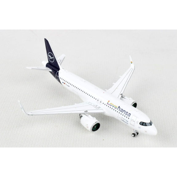 Airbus A320neo Commercial Aircraft "Lufthansa - Lovehansa" White with Dark Blue Tail 1/400 Diecast Model Airplane by GeminiJets