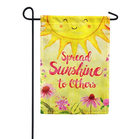 America Forever Spread Sunshine to Others Garden Flag 12.5 x 18 inch Floral Inspirational Motivational Quote Positive Vibes Coneflowers Spring Summer Double Sided Outdoor Yard Decorative Flag