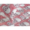thumbnail image 3 of Ambesonne Skull Quilted Coverlet 3 Pcs, Skeleton Heads Meadow Pattern, King Size, Coral and Dark Blue Grey, 3 of 4