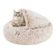 thumbnail image 4 of Suave forro polar cama para mascotas perrera invierno cálido perro cachorro sueño cojín (café L), 4 of 4