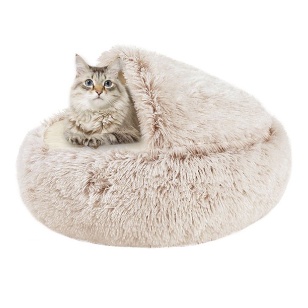 Cama para mascotas supersuave de 40/50cm, caseta para invierno, cojín redondo cálido para dormir para perros y cachorros