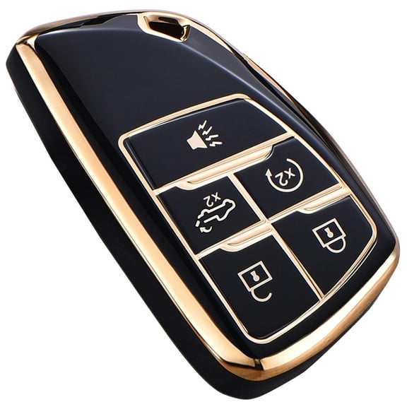 for Chevy GMC Key Fob Cover, for 2022 2023 2024 Chevrolet Silverado 1500 GMC Sierra 1500 2500HD 3500HD Buick Envision, Soft TPU Key Shell Case Remote Smart Key Holder（5 Buttons