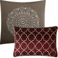 thumbnail image 6 of Nanshing Avalon 8 Piece Trellis Moroccan Print Comforter Set, Berry/Taupe, King, 6 of 7