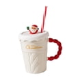 thumbnail image 3 of taza de cerámica,Taza de café de cerámica con tapa,regalo de Navidad,taza navideña taza de agua creativa taza navideña,Taza de desayuno,regalo,taza para beber bebidas,Taza de Blanco, 3 of 9