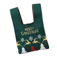 thumbnail image 3 of Bolso de mano con nudo para mujer, con asa, bonito bolso de mano navideño Ciervo y verde, 3 of 9