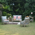 thumbnail image 3 of Cambridge Casual  Leon Teak Outdoor Patio Coffee Table Weathered Gray, 3 of 5