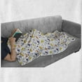 thumbnail image 6 of Jurassic Soft Flannel Fleece Throw Blanket, Children Design of Dinosaurs and Botany Items on a Plain Backdrop, Cozy Plush for Indoor and Outdoor Use, 50" x 60", White Ceil Blue Yellow, by Ambesonne, 6 of 6