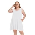 thumbnail image 5 of Plus Size Tank Dresses 5X for Curvy Women, VEPKUL Casual Sleeveless Summer Dresses with Pockets Loose Swing Beach Sundress Swimsuit Cover Ups, 5 of 9