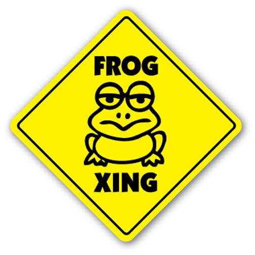 Frog Crossing [3 Pack] of Vinyl Decal Stickers |for Laptop Car