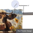 thumbnail image 5 of Western Cow Window Curtain Valances Vintage Wooden Fence Sunflower Rod Pocket Valances for Bedroom Living Room Dining Room 54 by 18 in, 1 Panel, 5 of 6