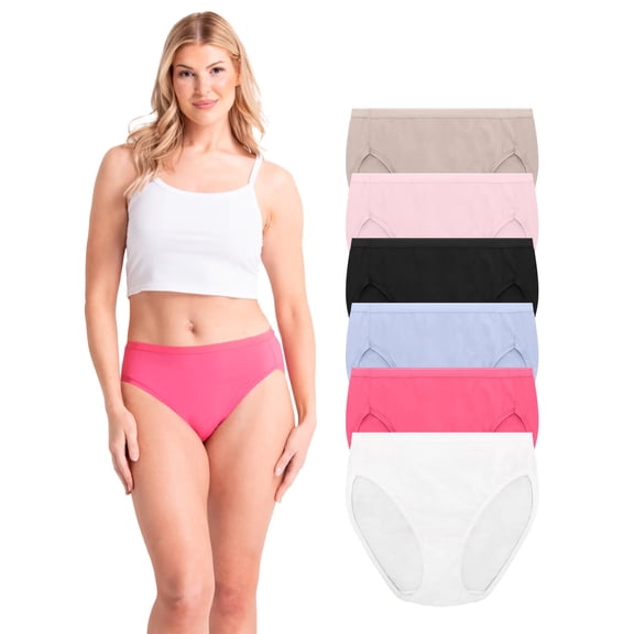 Fruit of the Loom Women's Hi-Cut Underwear, Multipack, Sizes 5-10