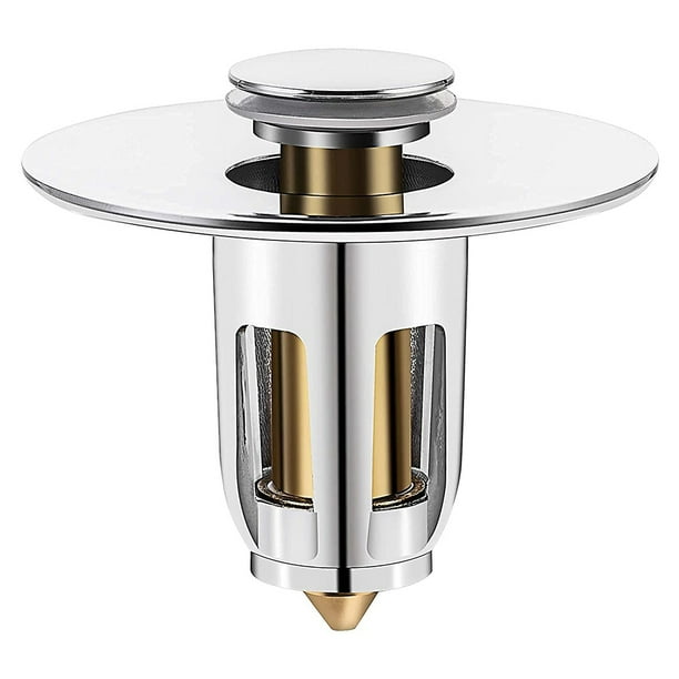 Universal Bathroom Sink Stopper Upgraded PopUp Stainless Steel