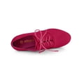 thumbnail image 5 of BLISSFUL STEP Women's Platform Block Heel Lace Up Booties Hot Pink 6, 5 of 8