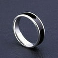 thumbnail image 5 of Huanledash Men Women Black Band Ring Titanium Stainless Steel Fashion Jewelry Lover Gift, 5 of 8