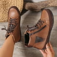 thumbnail image 6 of Brown Women'S Everyday Boots With Combined Lace-Up And Side Zipper, Flat Sole, Great For Daily Winter Activities, 6 of 9
