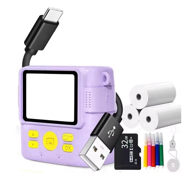 Cámara de Impresión Térmica Portátil Mini Regalo de Moda para Niños con Enfoque Automático Instantáneo Púrpura