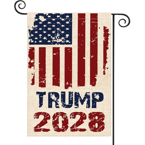 President T 2028 Garden Flag 12.5"X18" Double Sided Vertical Patriotic Usa Flag Retro Outdoor Yard Decoration Sign Flags Clear Vivid Color, Uv & Fade Resistant