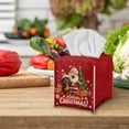 thumbnail image 4 of POLERO Tissue Box Cover Square, Christmas Santa Dachshund PU Leather Tissue Box Holder Waterproof ,Decorative Facial Organizer for Bathroom, Vanity Countertop, Car, 4 of 7