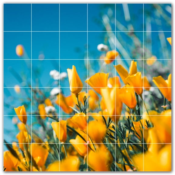 Picture-Tiles.com: Spring Ceramic Tile Wall Mural WAL500957-66XL. 72"W x 72"H using (36) 12" x 12" Ceramic Tiles-Satin Finish