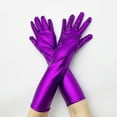 thumbnail image 3 of Tweang Fingerless Arm Warmers Striped Arm Warmers Typing Gloves Gym Gloves for Women Knit Gloves Fingerless Gloves Warm Gloves for Women Purple One Size, 3 of 5