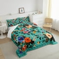 thumbnail image 3 of Feelyou Retro Jungle Flower Bedding Comforter Set for Women, Tribal Bohemian Twin Comforter Sets, Southwestern Floral Theme Reversible Bedding Set, Super Cozy Room Decor, 2-Piece, 3 of 8