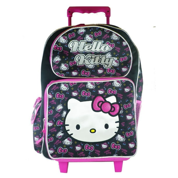 Hello Kitty Large Rolling Backpack Hello Kitty Black 16" School