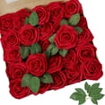 thumbnail image 1 of Flor artificial de espuma de polietileno teñida de 8 cm, flor falsa, 25 rosas en caja, florero decorativo para el hogar, arreglo floral, 1 of 6