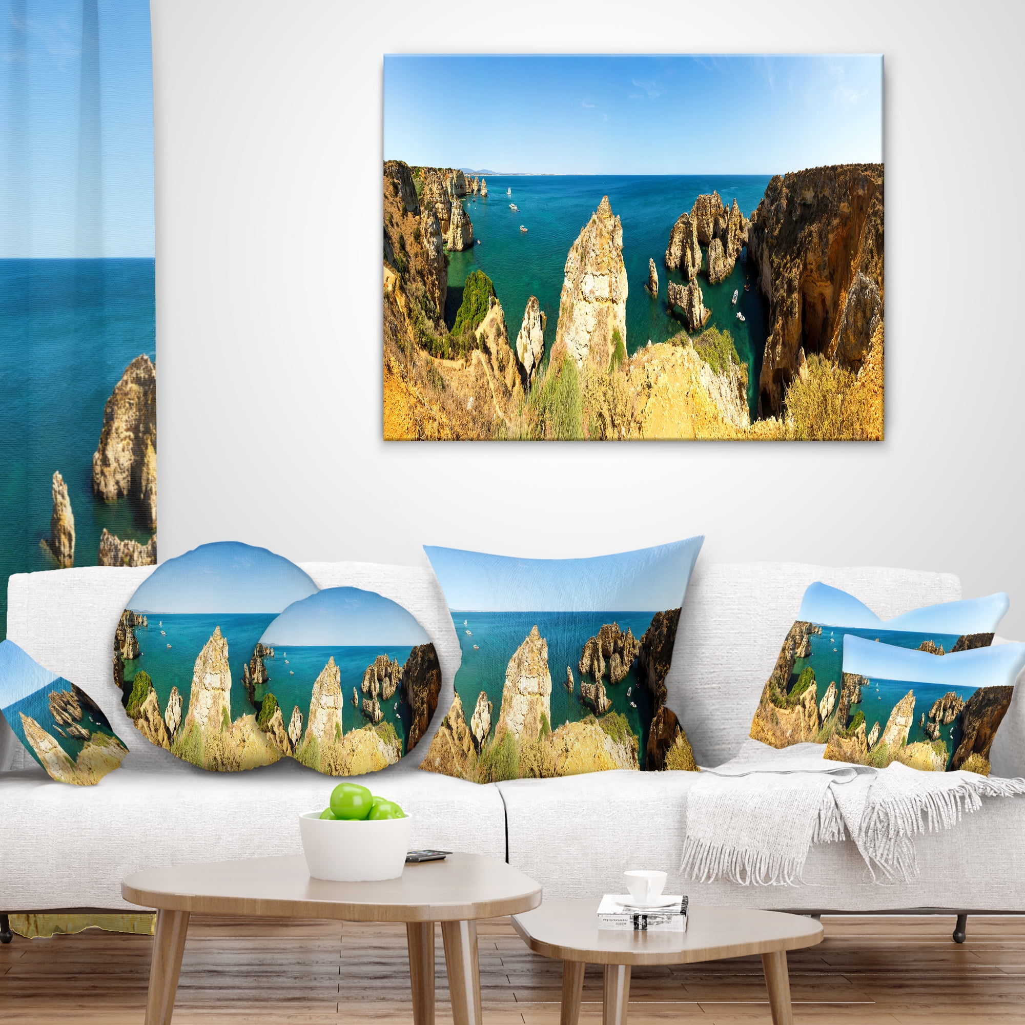 Designart 12" x 20" Multi-color Polyester Throw Pillow