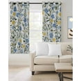 thumbnail image 2 of Blue Yellow Floral Spring Blackout Curtains 45 Inches Long for Bedroom, Summer Botanical Pastoral Green Thermal Insulated Room Darkening Black Out Window Curtain Panels Grommet Drapes for Living Room, 2 of 8