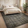 thumbnail image 3 of ODIKA 8'x10' Washable Area Rug Non-Slip Chair-Friendly Mat Grey Motif Under Symmetrical Abstract Pile Pixel Short Geometric for Dining Room, Large Office, Lounge, 3 of 7