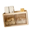 thumbnail image 2 of Caja de almacenamiento para bolsas de té para colgar en la pared, estante multifuncional para cápsulas de café para oficina, despensa, aperitivos, color amarillo, 2 of 12