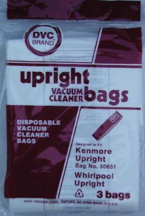 Kenmore Style L 39551 50651 Vacuum Cleaner Bags by DVC Made in USA 