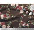 thumbnail image 2 of Soimoi Brown Rayon Fabric Ranunculus & Penoy Floral Print Fabric Prints By the Yard 58 Inch Wide, 2 of 3