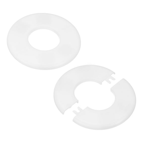 2-Pack Wall Split Flange, for 40mm OD Pipe ABS Escutcheon Plate Round Self-Adhesive Plumbing Cover Plates [White]