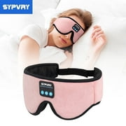 SYPVRY Bluetooth Sleep Mask With Music For Sleeping Airplane Travel Light Blocking Wireless Headphones